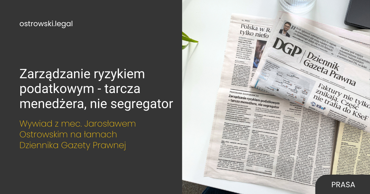 Prasa | Wywiad z mec. Jarosławem Ostrowskim na łamach Dziennika Gazety Prawnej